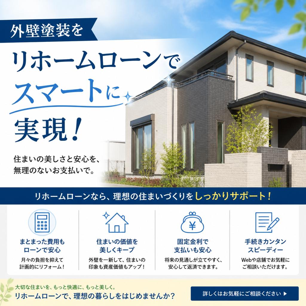あま市の外壁塗装をリホームローンでスマートに実現！