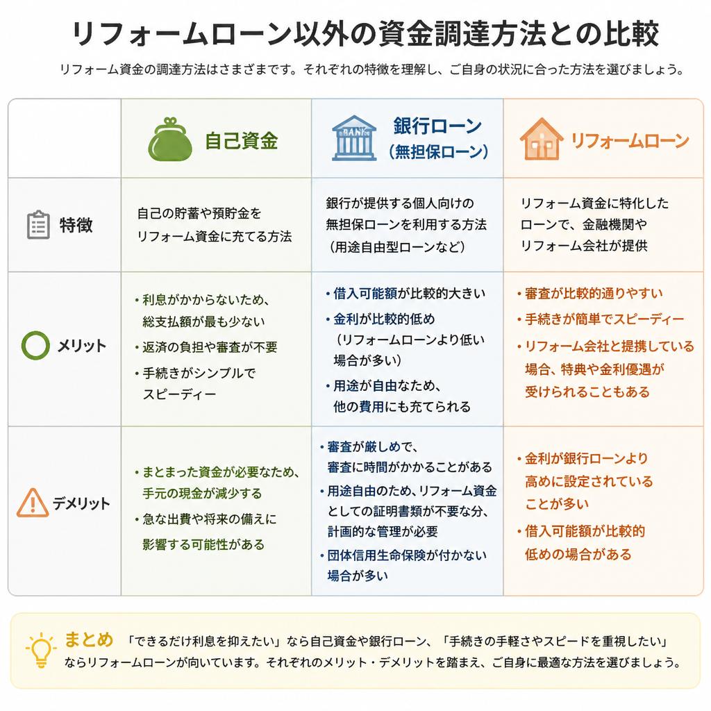 他の資金調達方法と比較