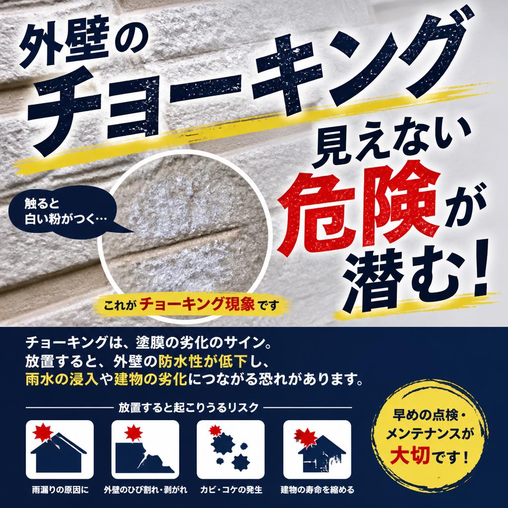 北区外壁を触り手に付くチョーキング現象の危険性
