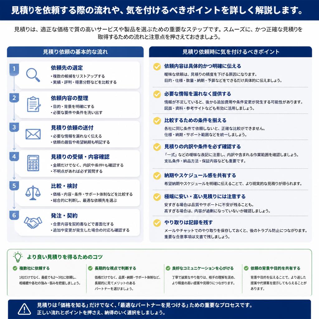 見積り取得の流れと注意点