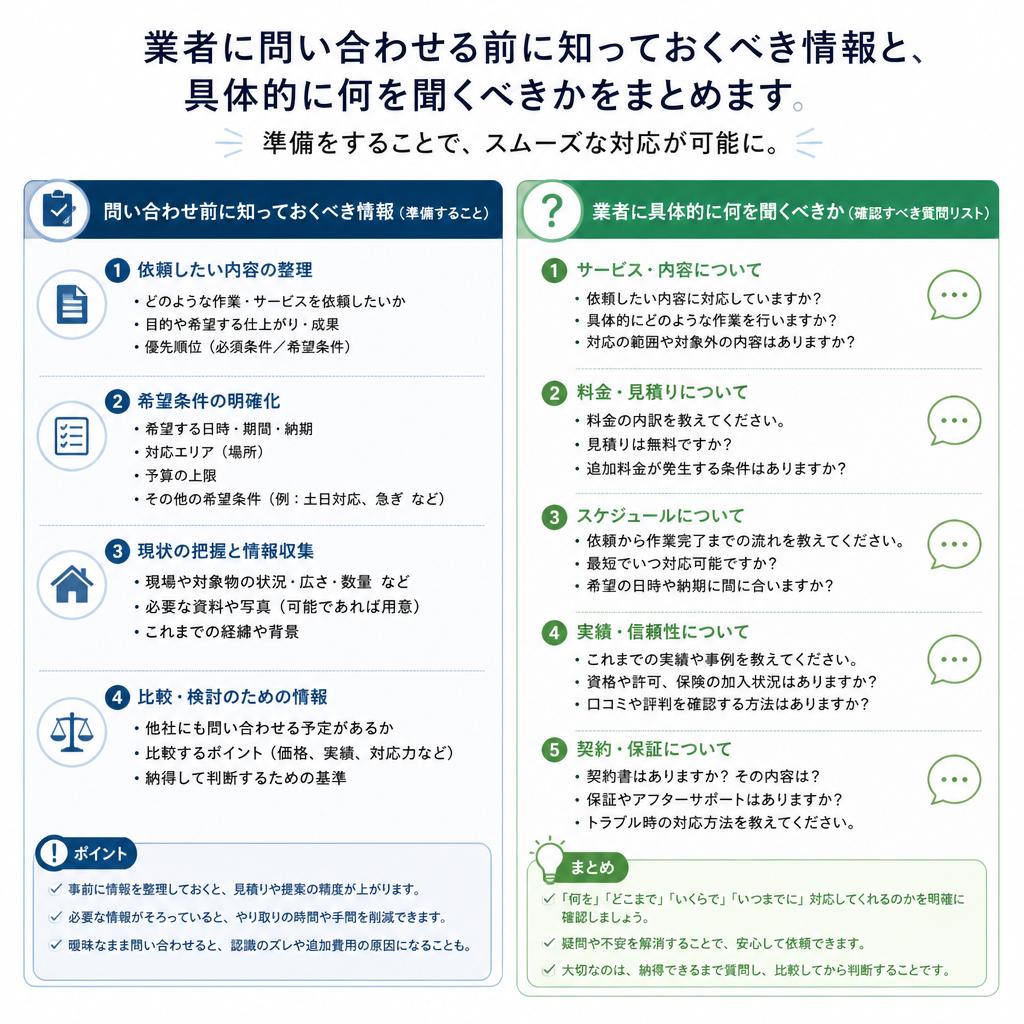 問い合わせをする際の準備