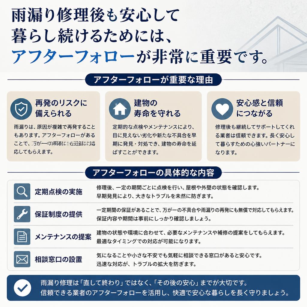 施工後のアフターフォローの重要性