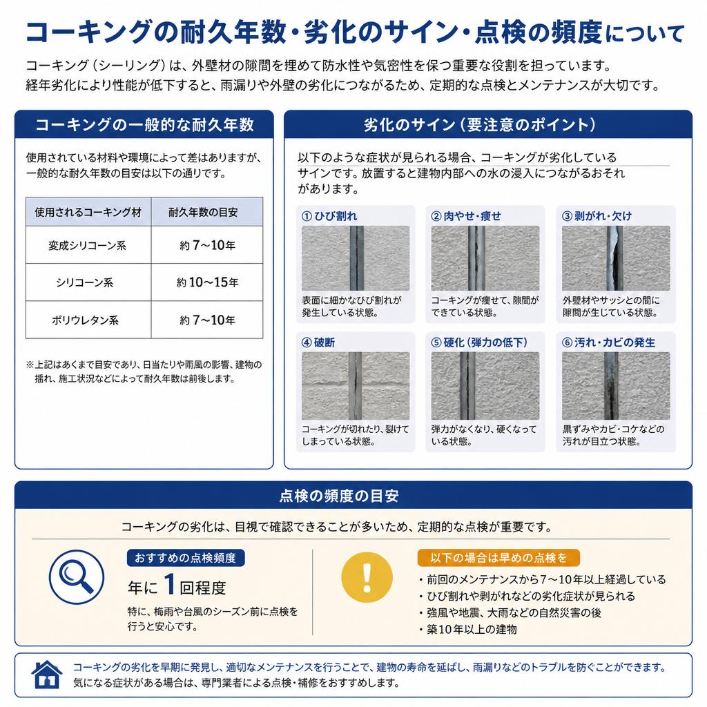 コーキングの耐久年数は？