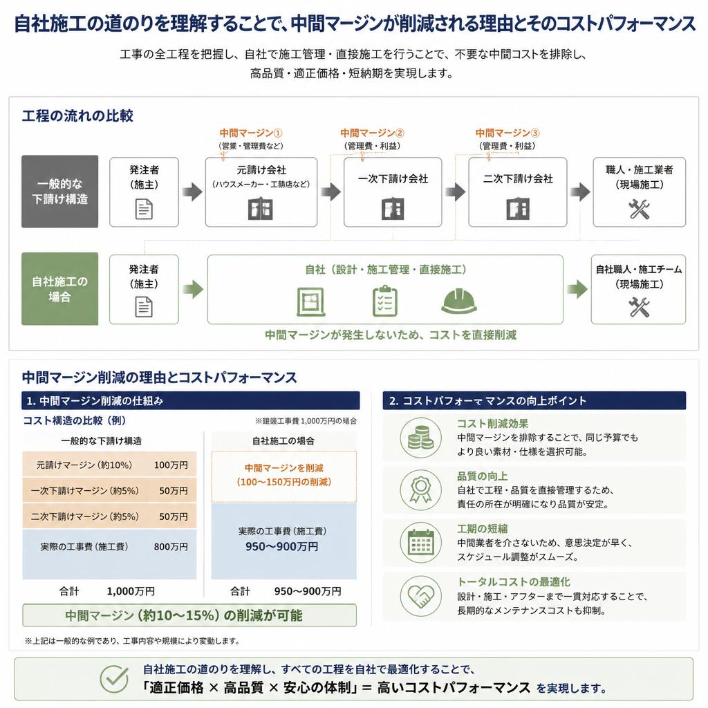 なぜ自社施工がコスト削減につながるのか?