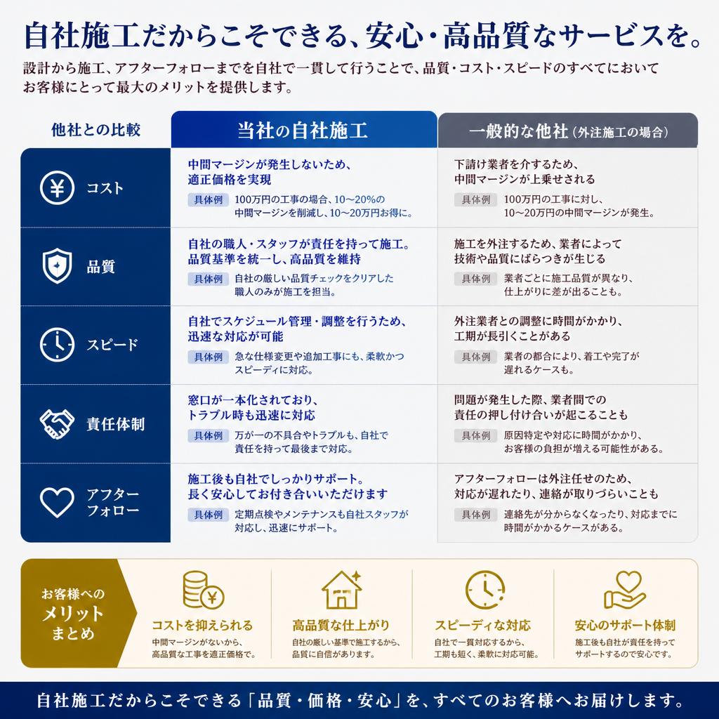 自社施工の強みとは？