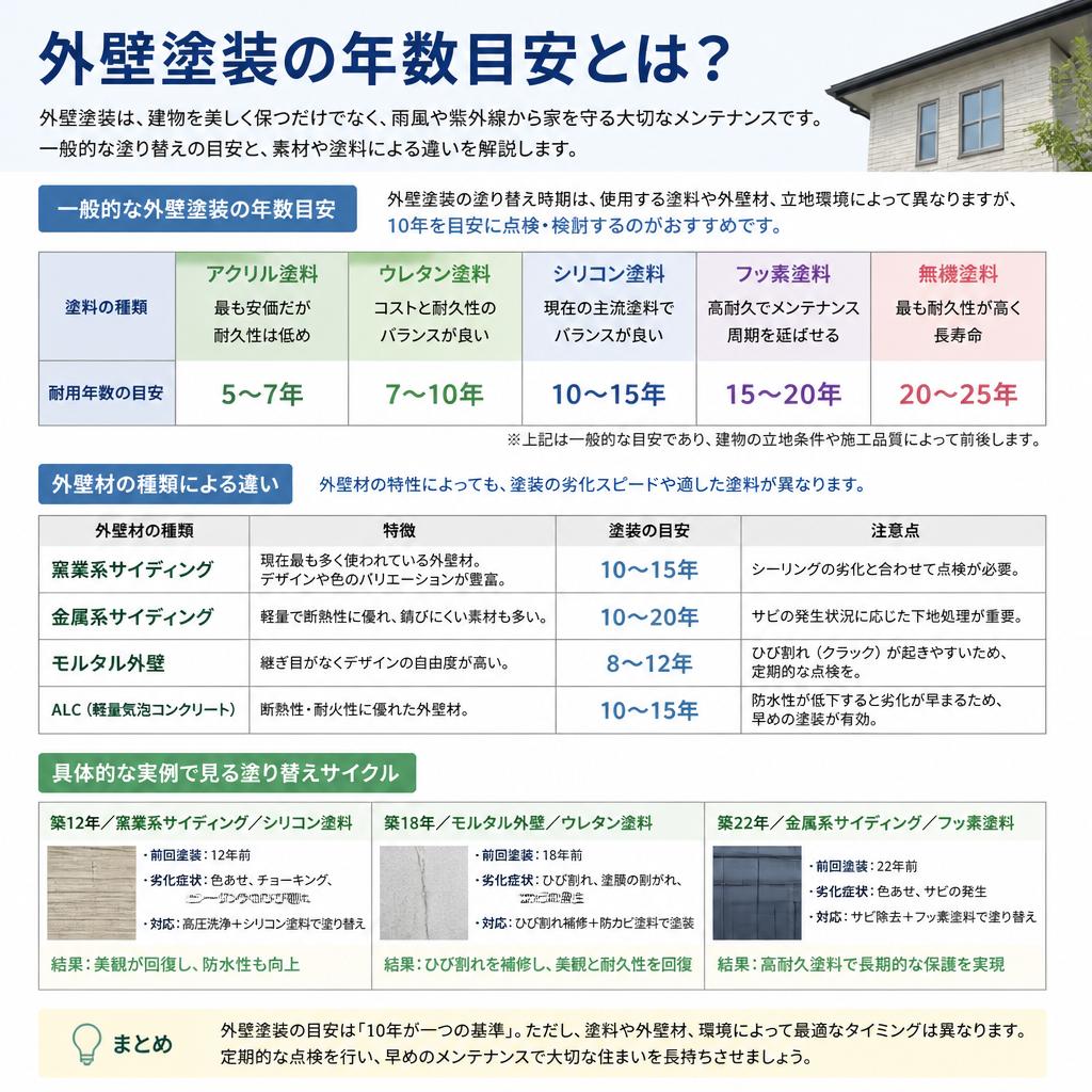 年数の目安:何年ごとに塗装するべきか?
