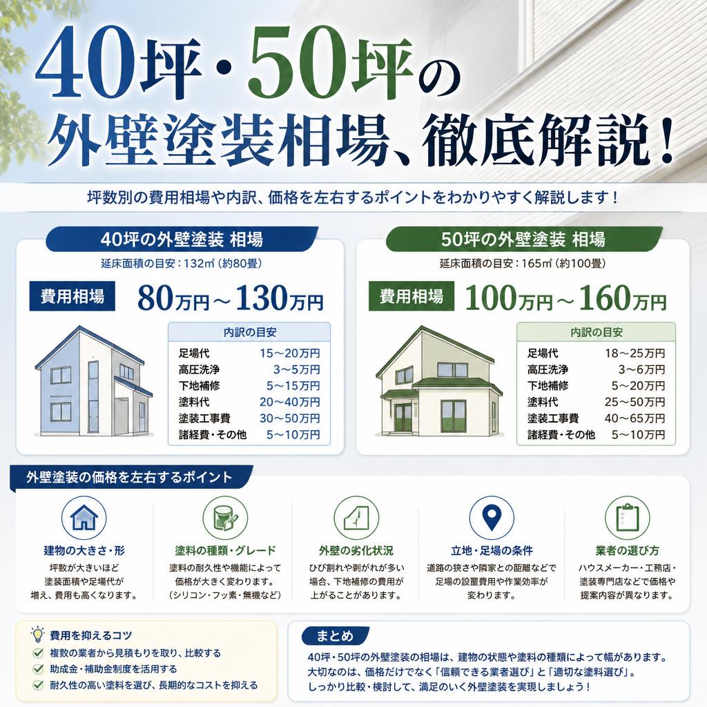 あま市の外壁塗装40坪から50坪の相場を徹底解説