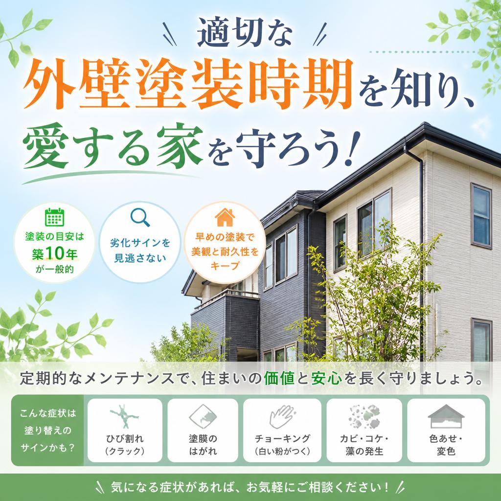適切な外壁塗装時期を知り、愛する家を守ろう！中川区を中心に施工職人直接取引の中川塗装まで