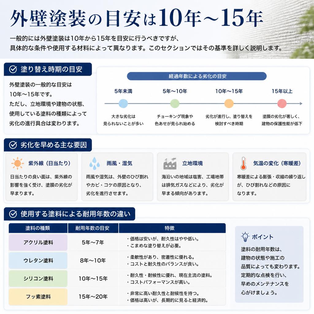 2. 外壁塗装の推奨サイクル