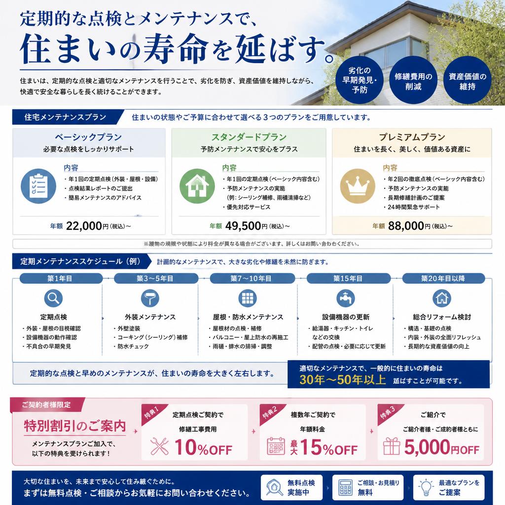 お得なメンテナンスプラン