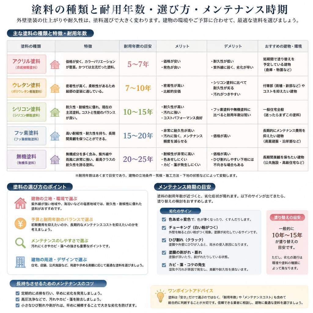 4. 使用する塗料とその耐用年数