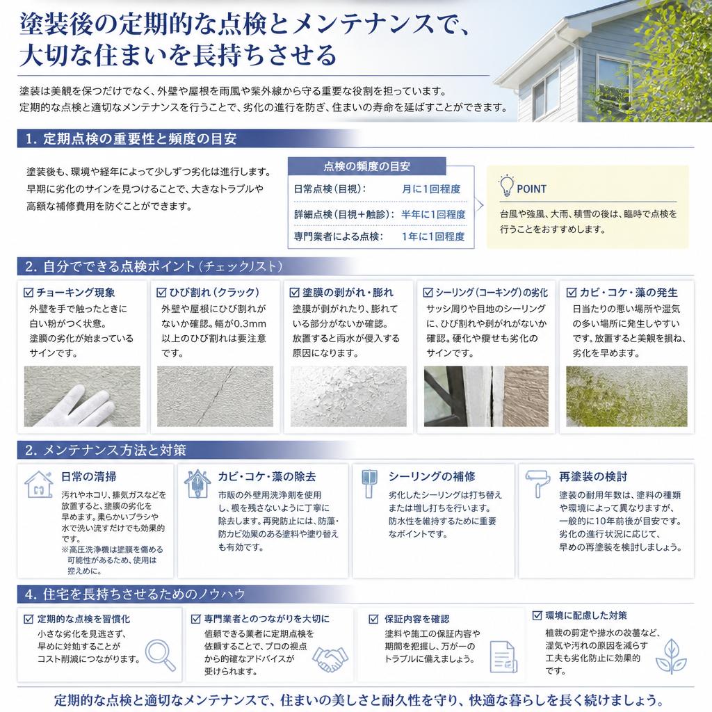 劣化を防ぐためのメンテナンス方法