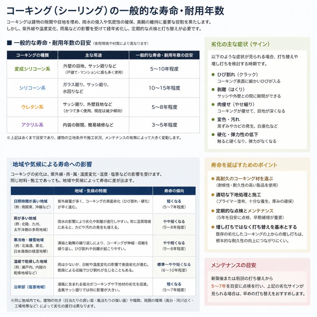 2. コーキングの寿命と耐用年数