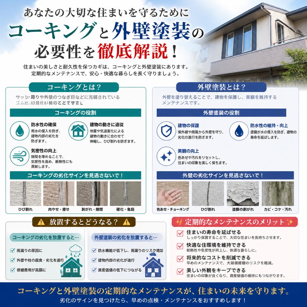 紫外線から家を守るコーキング寿命を知る！塗料の科学と未来の防水技術。施工も丁寧アフターフォローも充実安心施工の中川塗装まで