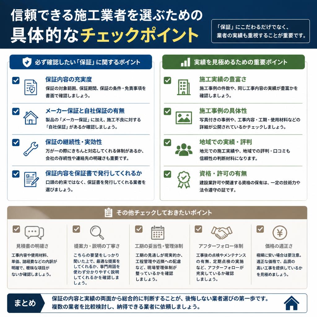 4. 施工業者選びにおける重要なチェックポイント