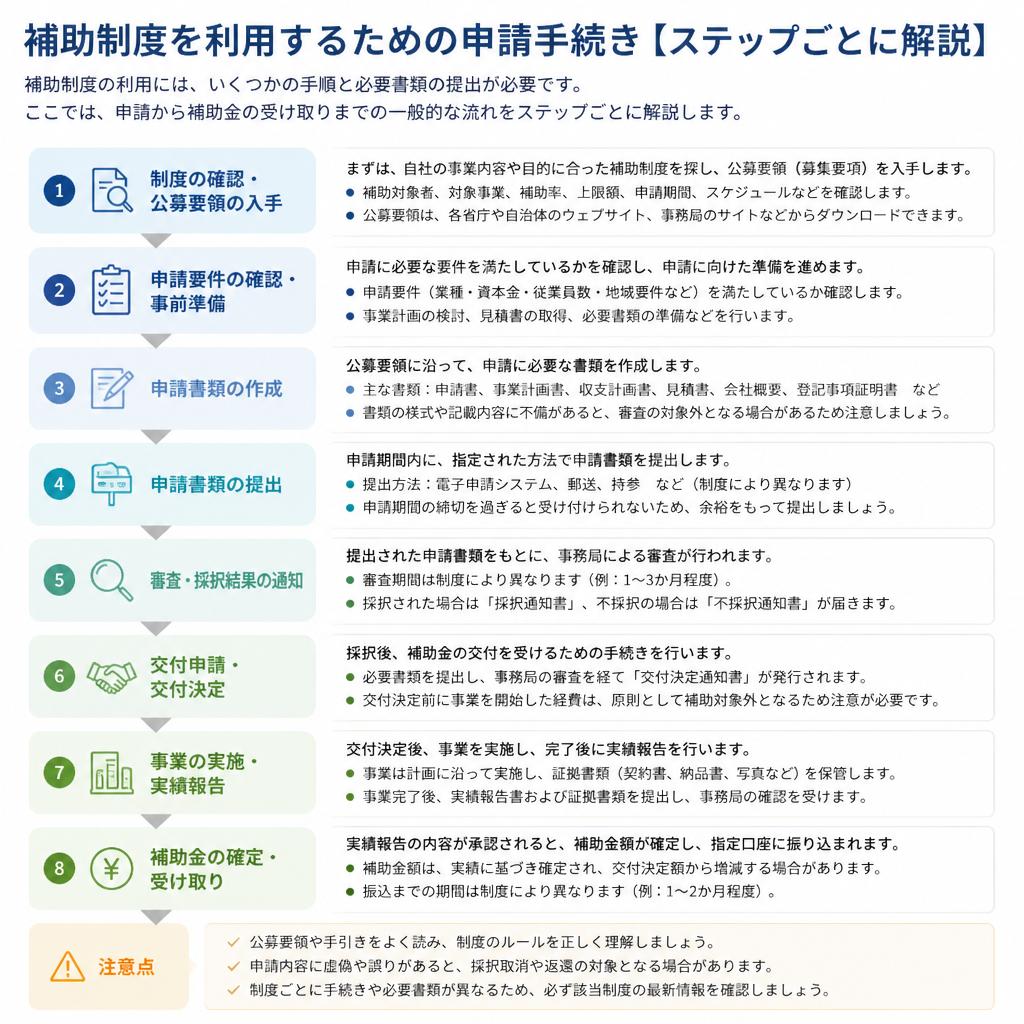 補助制度の申請手続きの流れ