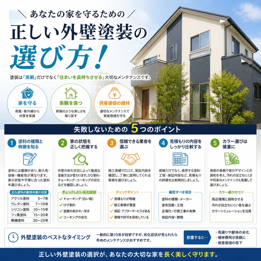 あなたの家を守るための正しい外壁塗装の選び方！
