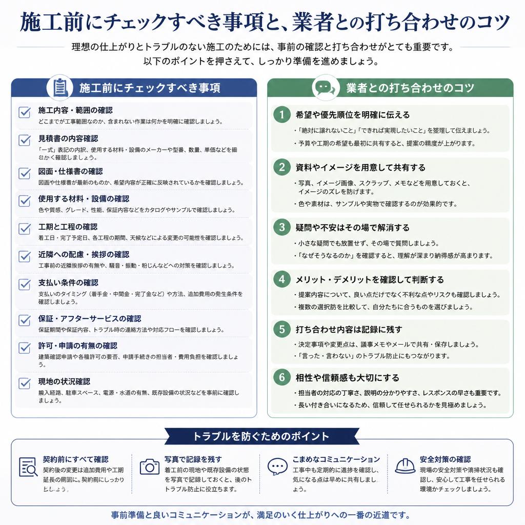 施工前に確認すべきポイント