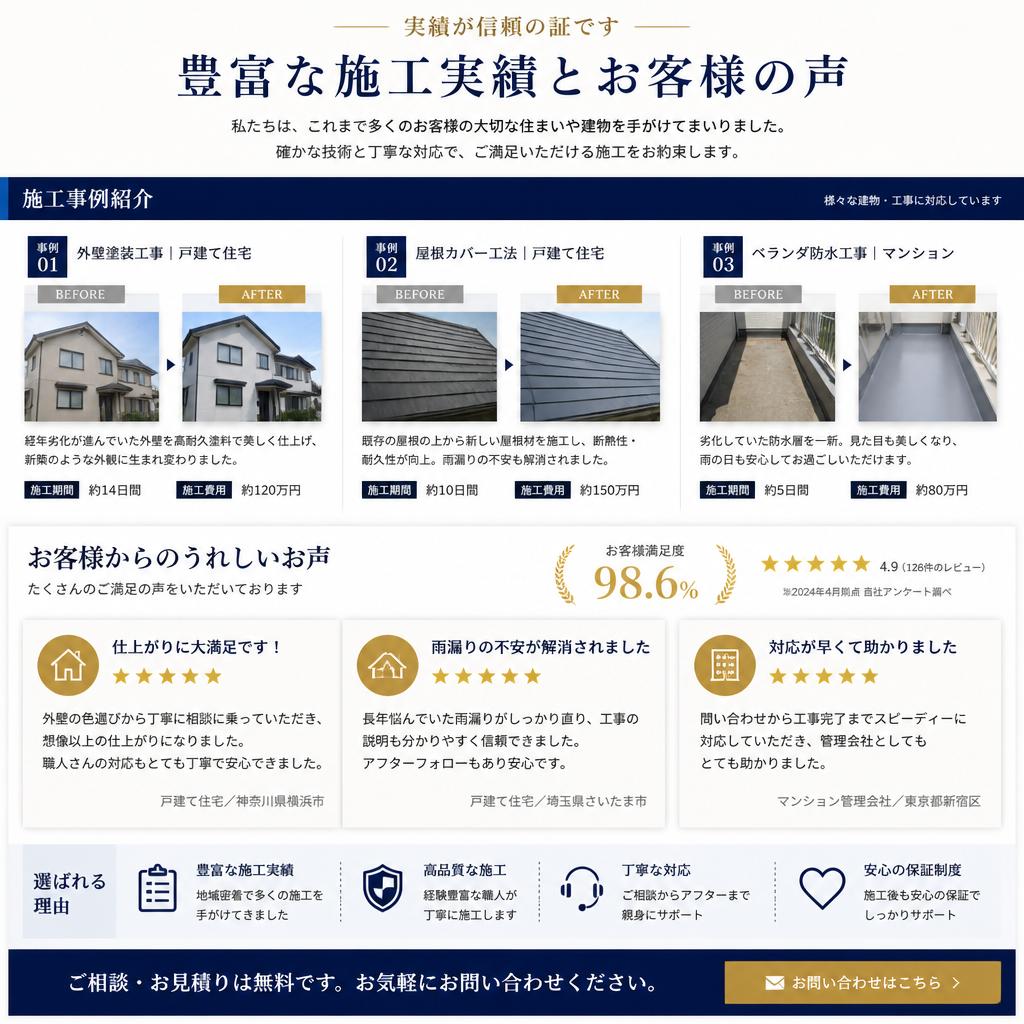 施工実績とお客様の声