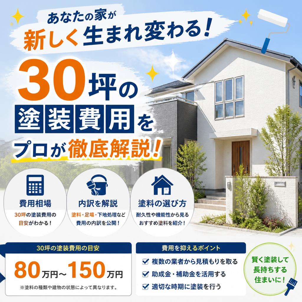 稲沢市のあなたの家が新しく生まれ変わる！30坪の塗装費用をプロが徹底解説！