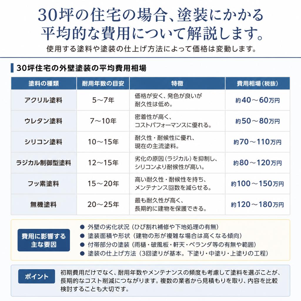 2. 30坪の塗装費用の相場