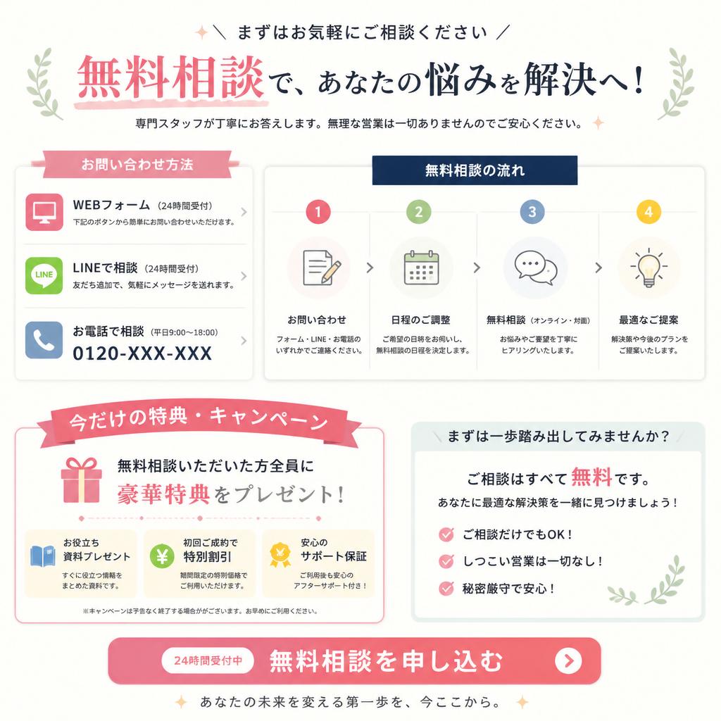 今すぐ無料相談を！