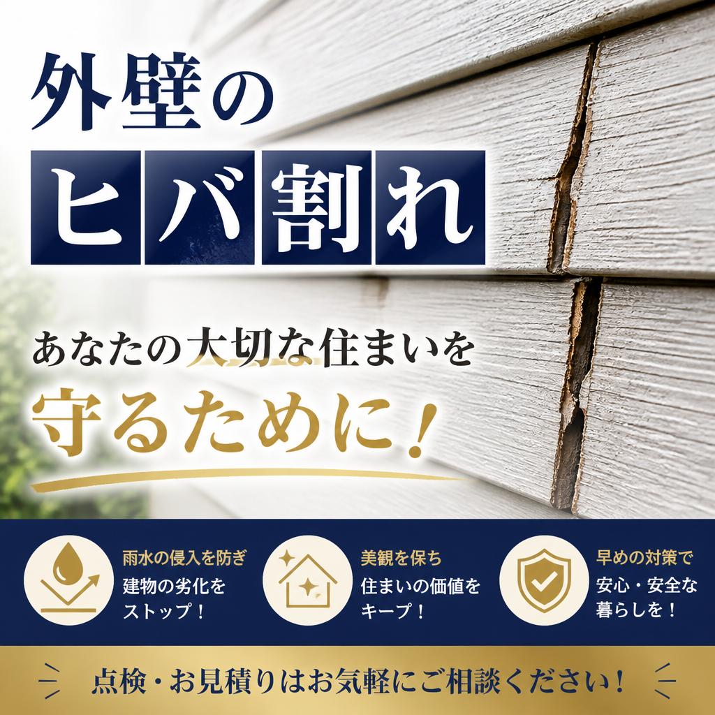 西区の外壁のヒバ割れ自分で直せる？あなたの大切な住まいを守るために！