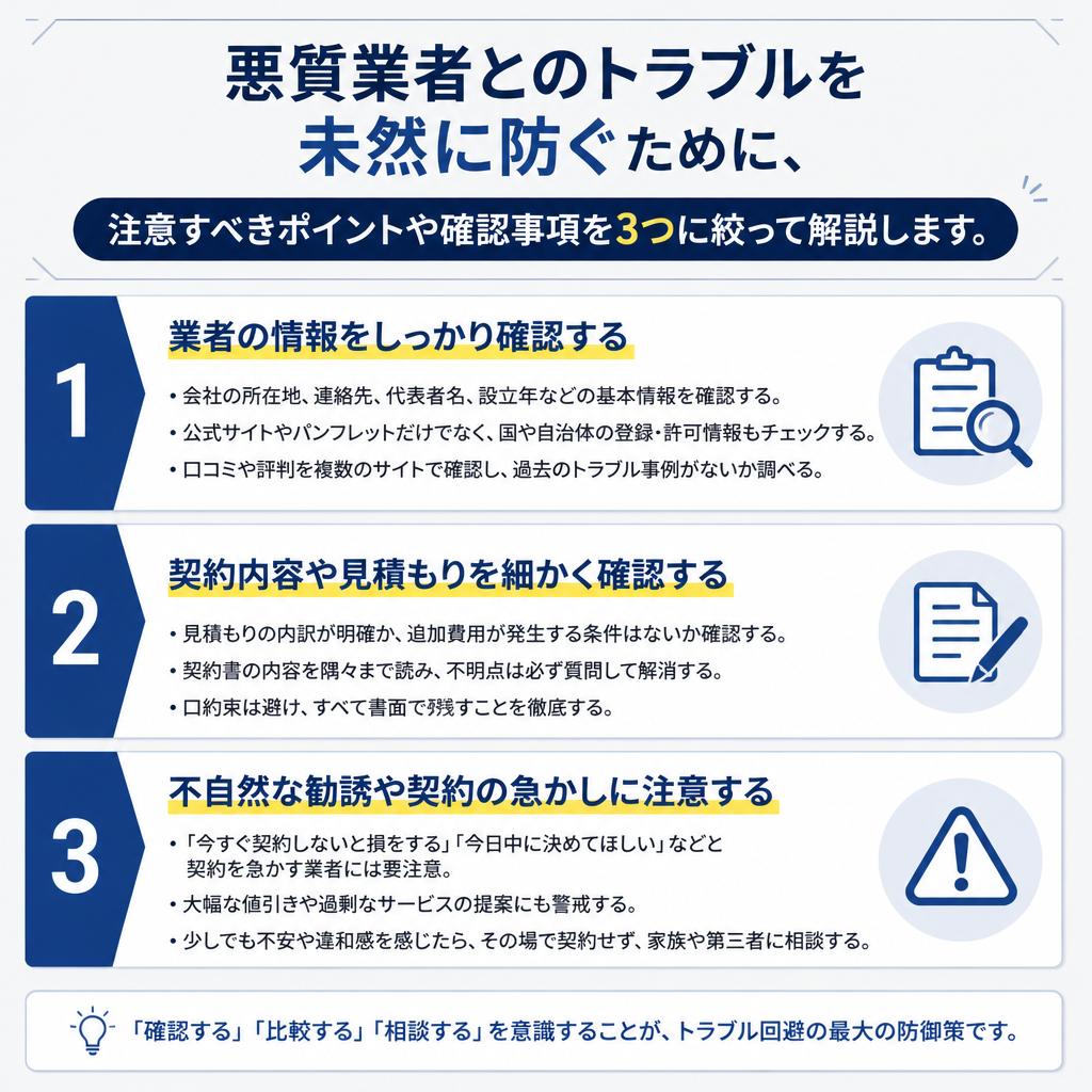 トラブル回避のための3つのポイント